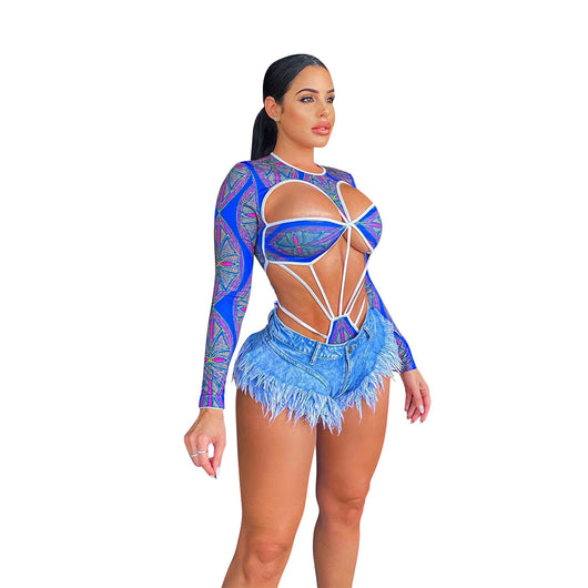 Bodysuit Manga Larga Calado con Estampado Digital - Image 19
