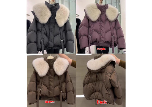 Abrigo de Invierno Acolchado en Algodón Negro para Mujer - Image 16