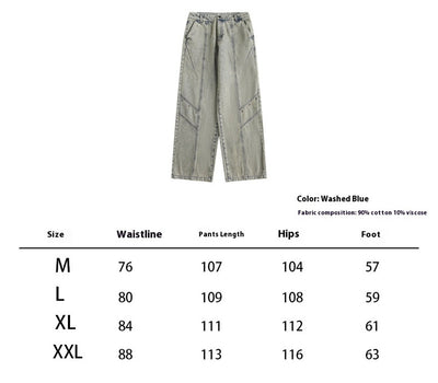 Pantalones Vaqueros Retro Lavados Baggy Straight para Hombre y Mujer - Image 6