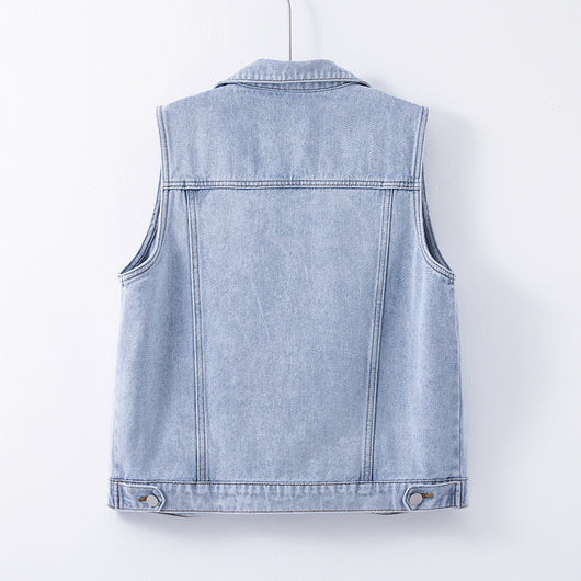 Chaleco Denim Suelto sin Mangas para Mujer - Prenda Versátil - Image 3