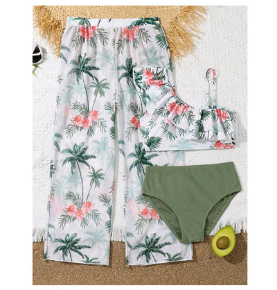 Traje de Baño Infantil Tres Piezas con Falda Volante - Image 9