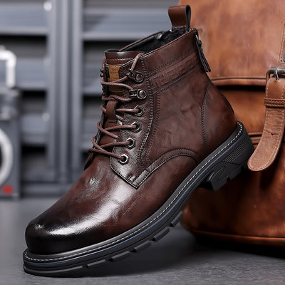 Botas de Cuero Forradas en Felpa para Hombre - Calidez y Estilo Outdoor
