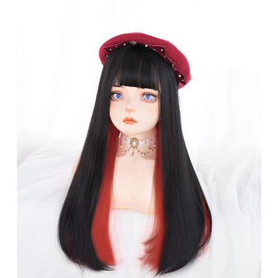 Peluca Larga Lisa para Mujer - Estilo Influencer con Flequillo Integrado - Image 8