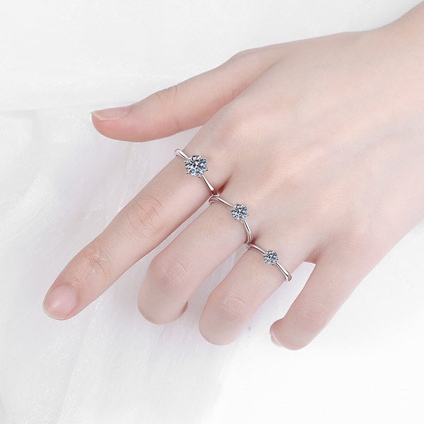 Anillo de Plata 925 con Moissanita para Mujer