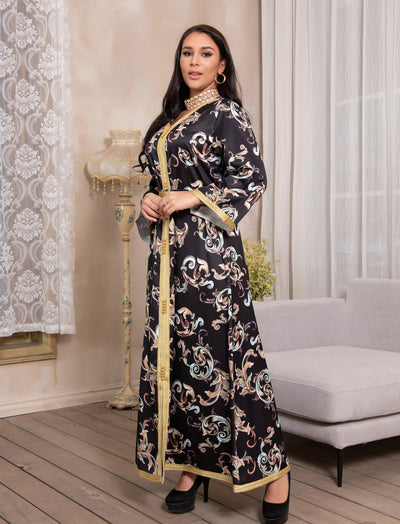Vestido Casual Largo Estampado con Cinturón para Mujer - Image 12