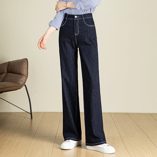 Pantalón Denim Cintura Alta Stretch Pierna Ancha - Image 7