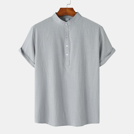 Camisa Casual de Manga Corta Básica para Hombre - Perfecta para Playa y Verano - Image 16