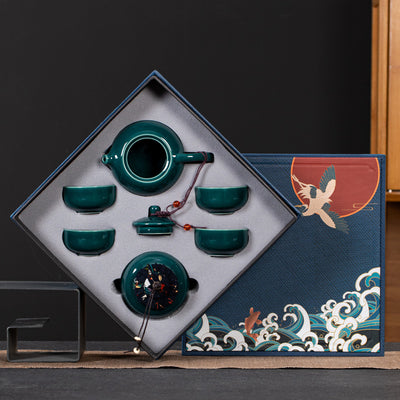 Juego de Té Kung Fu en Caja de Regalo - Cerámica Premium para Negocios - Image 6