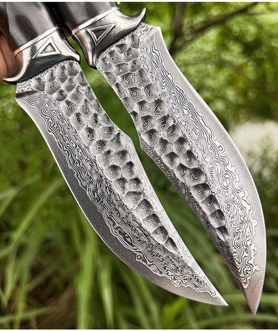 Cuchillo Plegable Portátil de Acero Damasco para Exteriores - Image 4