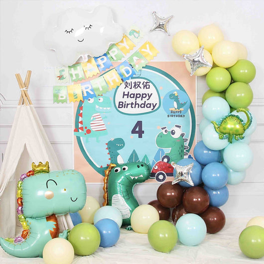 Fondo Decorativo Dinosaurios con Globos para Cumpleaños Infantil - Image 16