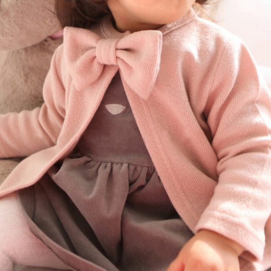 Abrigo Infantil Casual con Moño - Blusa de Algodón Cuello Redondo - Image 4