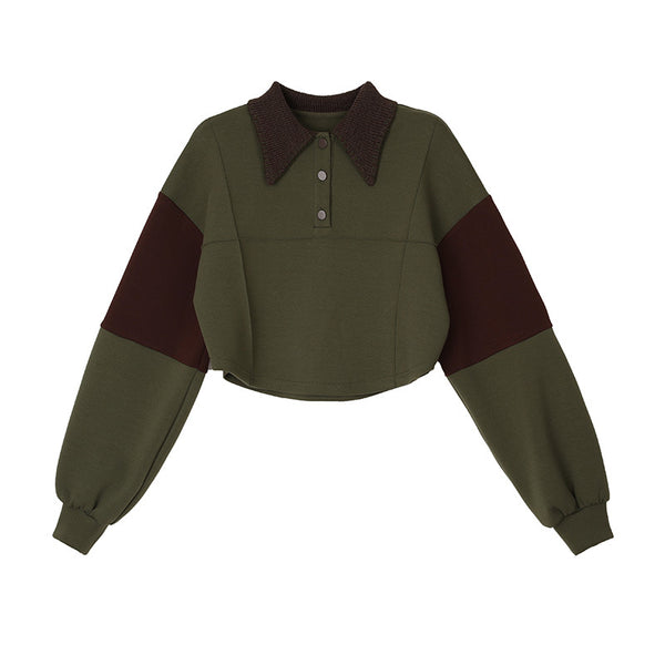 Suéter Suelto Coreano de Algodón con Cuello Tejido - Casual y Versátil para Mujer