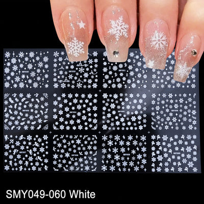 Stickers de Arte de Uñas Navideños con Láser - Diseño de Renos y Copos de Nieve - Image 12