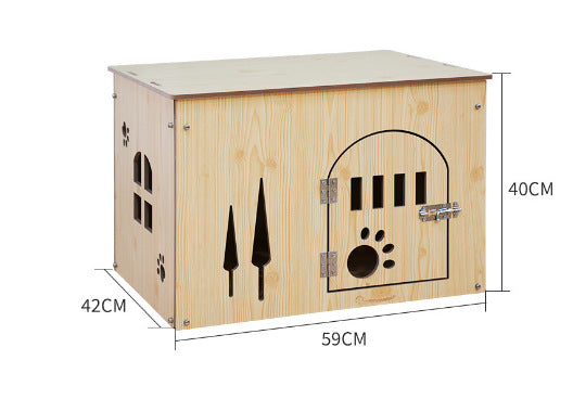 Casa de Mascotas de Madera Desmontable y Lavable para Todas las Estaciones - Image 5