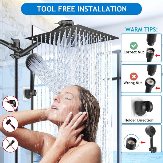 Conjunto de Ducha Premium con Brazo Rociador de 11 Pulgadas y Panel Multifuncional Grande - Image 9