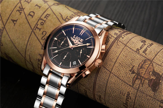 Reloj de Negocios Deportivo Acero Inoxidable Multifuncional con Calendario - Image 20