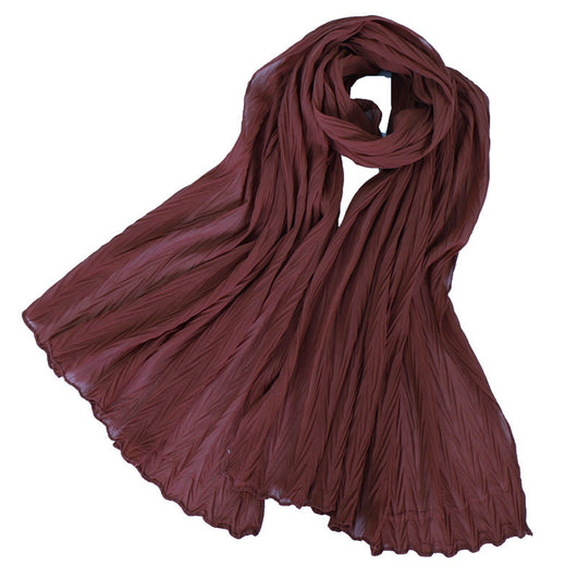 Pañuelo Femenino de Algodón Arrugado en Colores Sólidos - Image 16