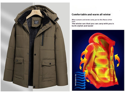 Abrigo Acolchado Térmico para Hombre Adulto Mayor - Chaqueta Gruesa con Capucha - Image 17