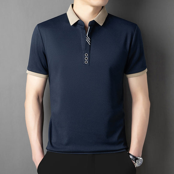 Camiseta Casual Hombre Cuello Solapa - Transpirable y Suave al Tacto