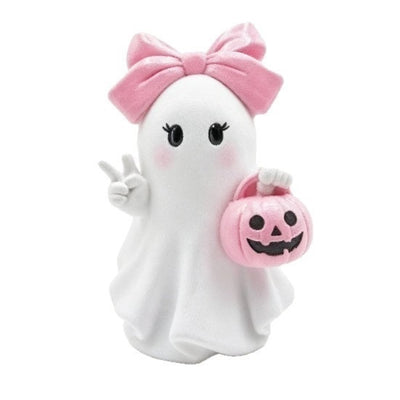 Adorno de Resina con Fantasmas y Calabazas Rosas para Halloween - Image 5
