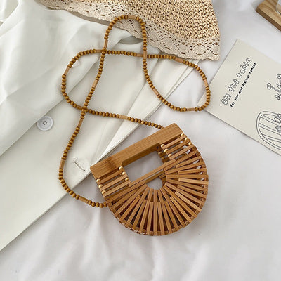 Bolsa de Playa Tejida en Bambú y Ratán - Bolso Creativo para Mujer - Image 23