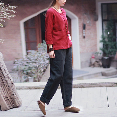 Pantalones Casuales Retro Literary - Image 7