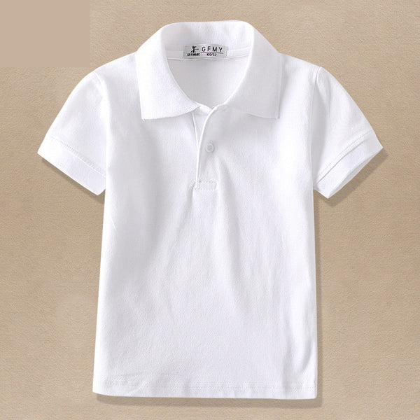 Playera Infantil Blanca con Cuello de Solapa CUHK