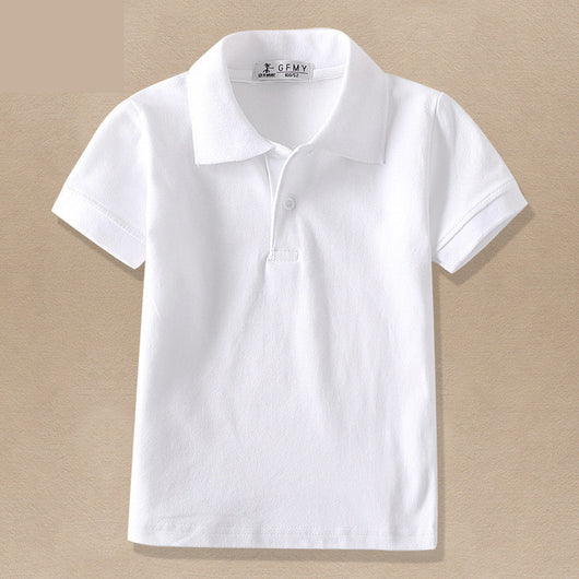 Playera Infantil Blanca con Cuello de Solapa CUHK