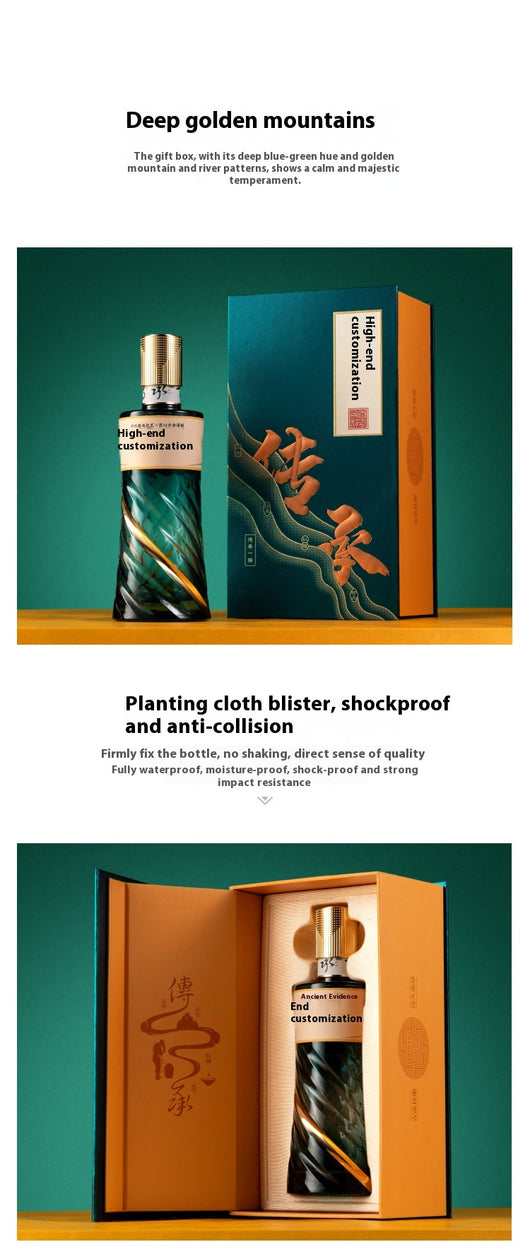 Caja de Licor con Diseño Floral Dorado y Seda Estampada - Image 8