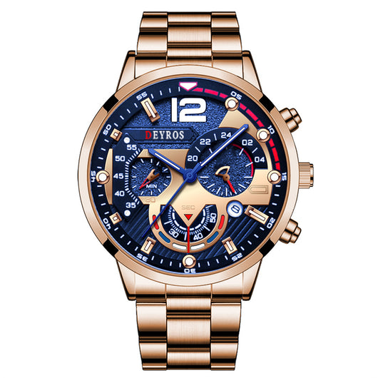 Reloj Deportivo de Acero Inoxidable con Seis Agujas - Cuarzo Resistente para Hombre - Image 10