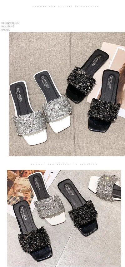 Sandalias de Playa Plus Size con Strass para Mujer - Image 13