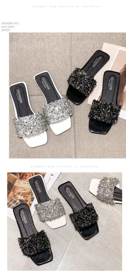 Sandalias de Playa Plus Size con Strass para Mujer - Image 13