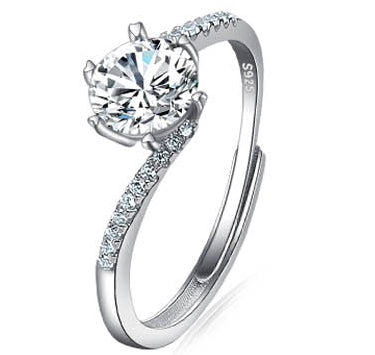 Anillo de Diamante Moissanita Platino D Color 1 Quilate Ajustable - Image 24