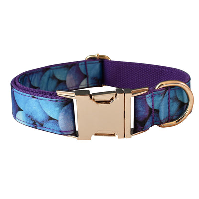 Collar para Mascota Cola de Sirena Morada con Lazo y Hebilla Metálica