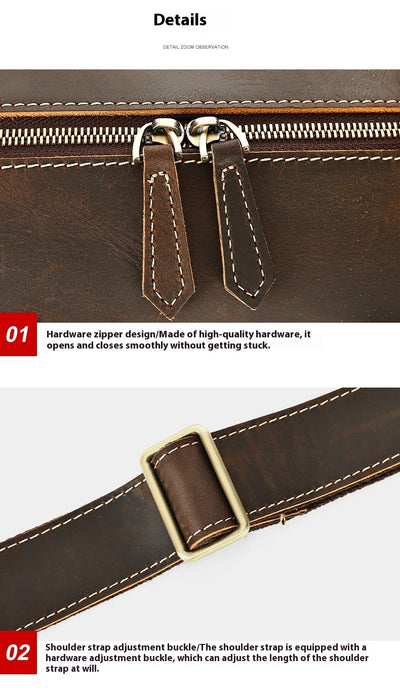Bolso Bandolera de Cuero Vintage con Gran Capacidad para Viajes - Image 26