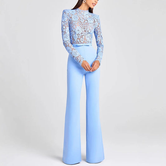 Jumpsuit de Encaje Elegante con Flecos para Mujer - Image 2