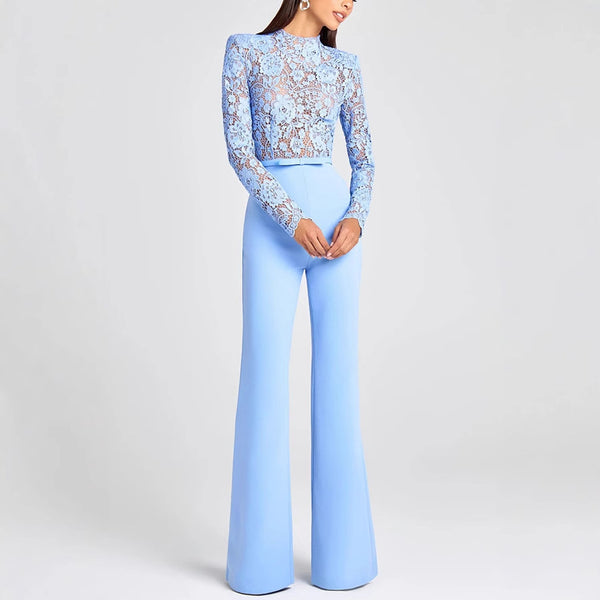 Jumpsuit de Encaje Elegante con Flecos para Mujer