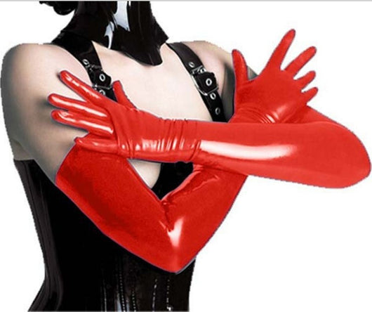 Guantes Largos de Látex Brillante con Efecto Lacado - Image 4