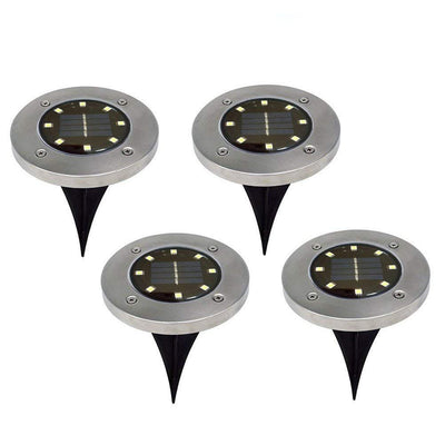 Lámpara Solar Subterránea 8 LED Acero Inoxidable para Jardín - Image 2