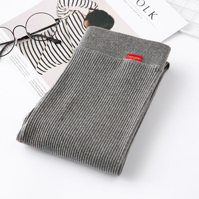 Pantalones Capri Grises de Cintura Alta para Mujer - Algodón Ligero con Rayas Verticales - Image 12