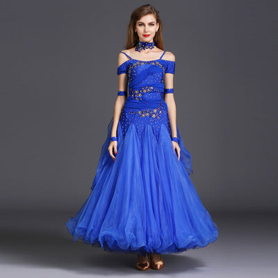 Vestido de Danza Moderno Ajustado con Strass y Mangas Cortas - Image 14
