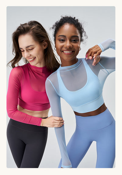 Playera Deportiva Reductora de Malla para Mujer - Manga Larga Transpirable de Secado Rápido - Image 19