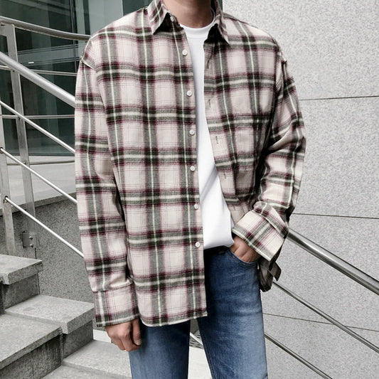 Camisa de Cuadros Manga Larga para Hombre - Estilo Otoño