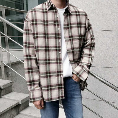 Camisa de Cuadros Manga Larga para Hombre - Estilo Otoño