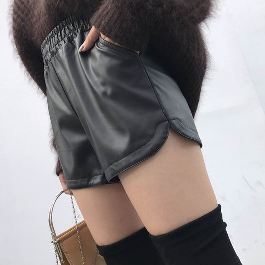 Pantalones de Piel Sintética Cintura Alta Pierna Ancha Casual - Image 2