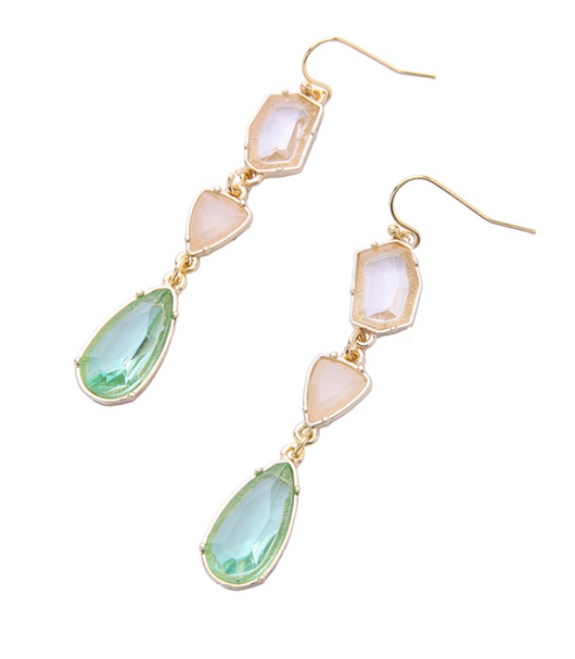 Aretes de Cristal Gema Aleación con Colgante Elegante - Joyería Moderna Estilo Europeo - Image 4
