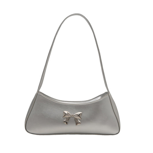 Bolsa de Hombro Minimalista Texturizada con Detalle de Moño Elegante - Image 8