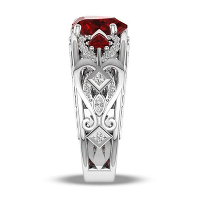 Anillo de Compromiso Corazón Ruby Princesa - Image 3
