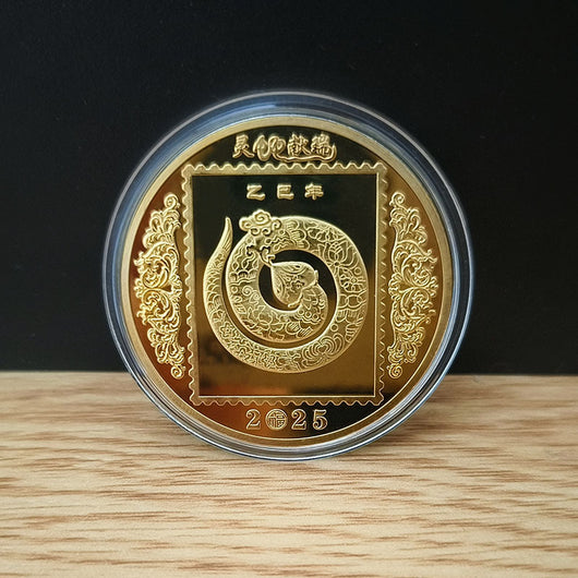 Medalla Conmemorativa Año de la Serpiente Chapada en Oro y Plata - Image 14