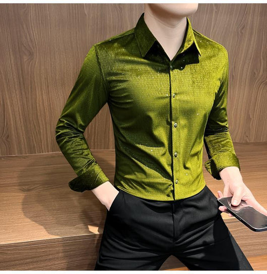 Camisa Manga Larga Diseñador para Hombre - Versátil y Moderno para Primavera y Otoño - Image 14